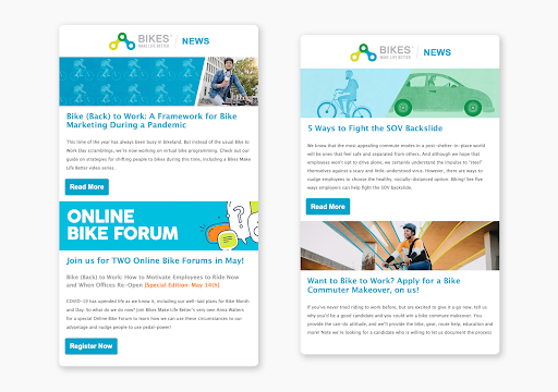 Bikes Make Life Better newsletters